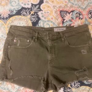 Adriano Goldschmeid green jean shorts size 30